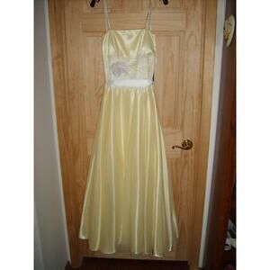 NEW Masquerade Yellow Vintage Look Long Formal Dress Woman's 7/8 Strapless Lace!